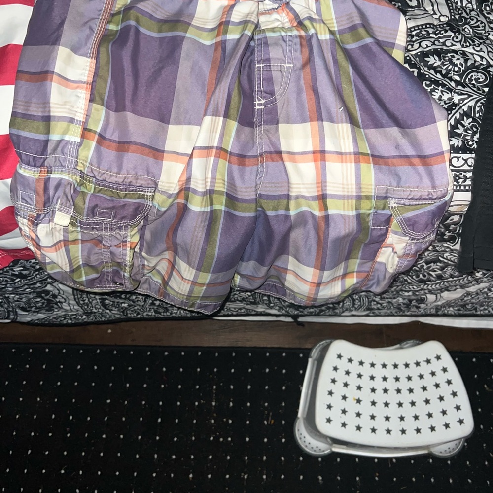 Hollister Purple Plaid Swim Trunks